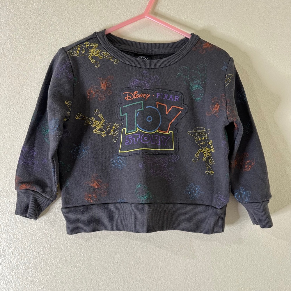 Disney Pixar Toy Story Toddler Boys Graphic Sweatshirt 18M Charcoal Woody Buzz